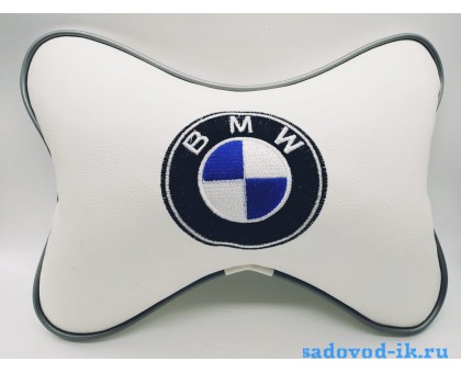 Подушка на подголовник BMW (белая)