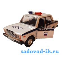 Машинка игрушечная металлическая ДПС ВАЗ-2107 белая