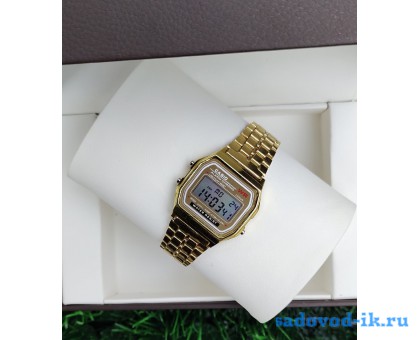 Часы наручные электронные Casio золотистые в подарочной коробке