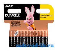 Батарейки алкалиновые Duracell AAА, элемент питания, упаковка 12 штук
